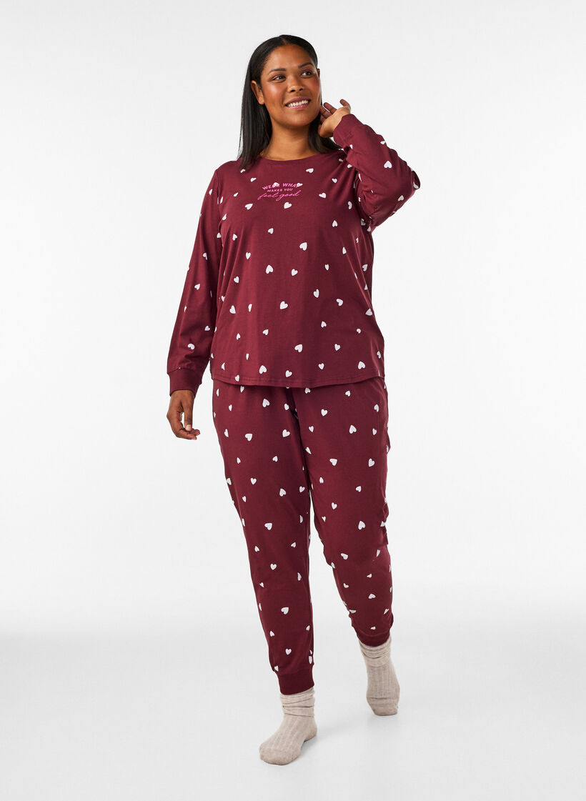 Bedruckte Pyjamahose, Rot, Model image number 0