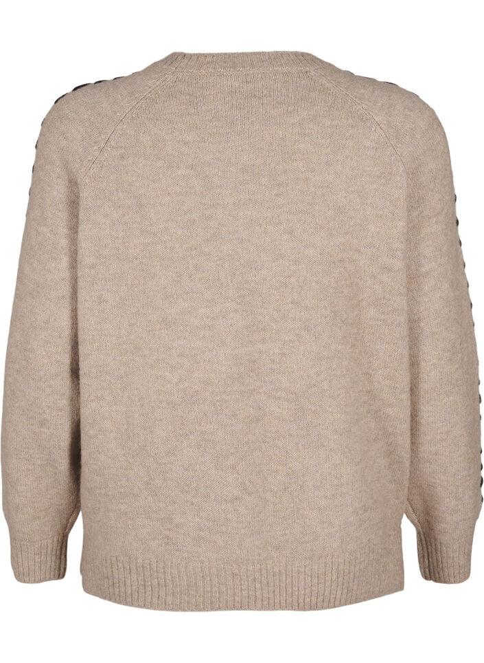 Strickbluse mit Ziernähten, Desert T.Wh.Mel.Comb, Packshot image number 1