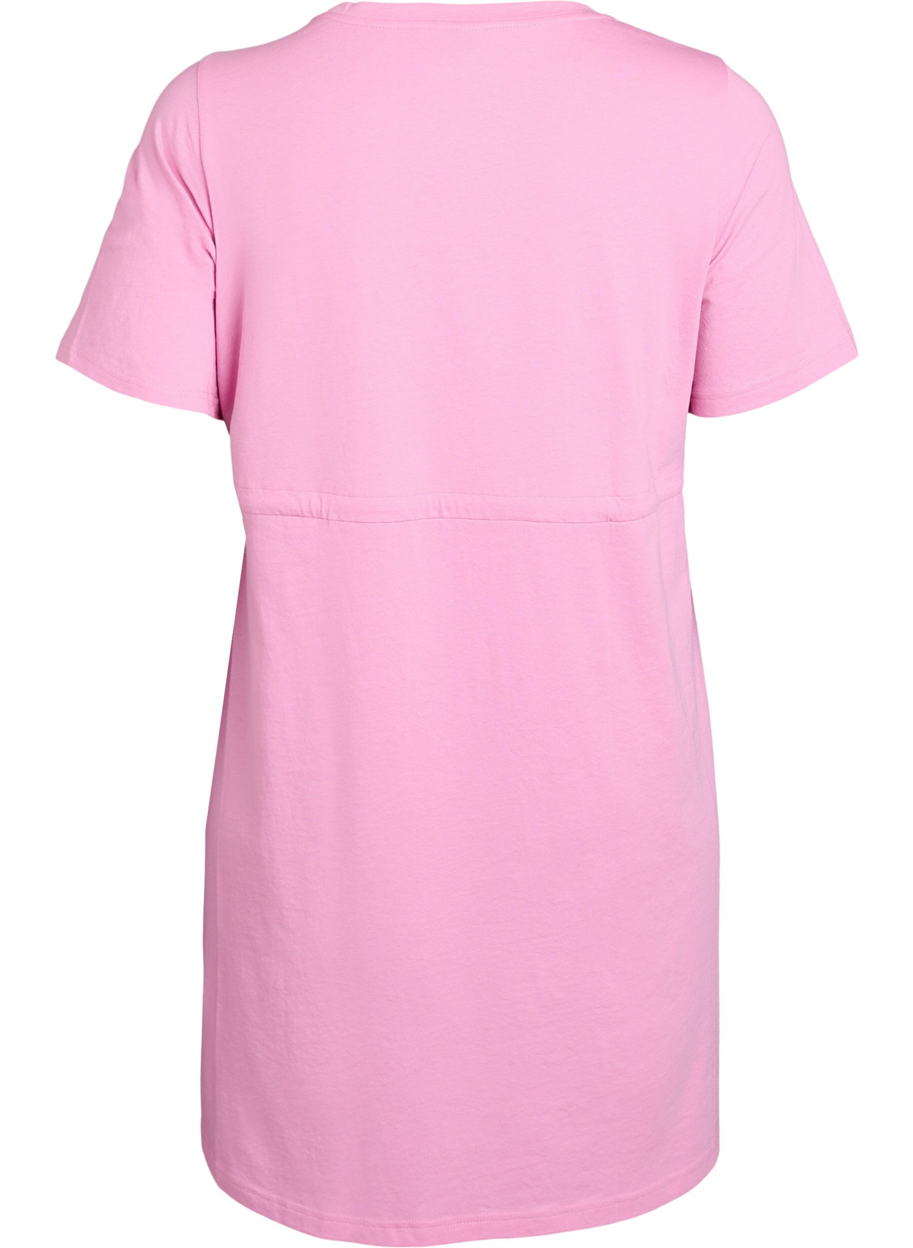 ZizziFLASH &ndash; Kurzes T-Shirt-Kleid mit Bindeg&uuml;rtel, Pink, Packshot image number 1