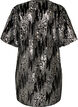 Kurzes Kleid mit Pailletten und Ballon&auml;rmeln, Schwarz, Packshot image number 1