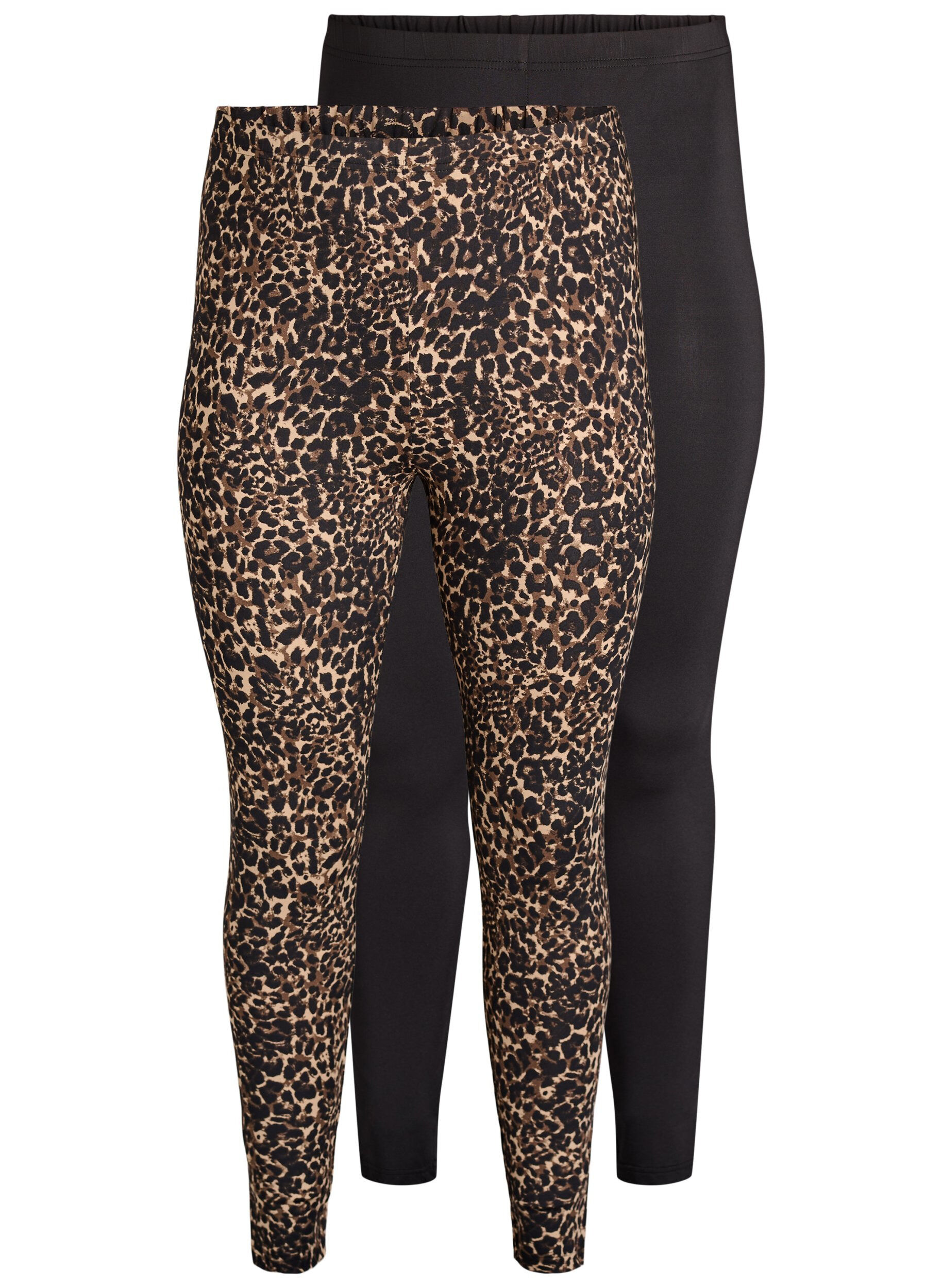 2er-Pack lange Leggings mit normaler Taille