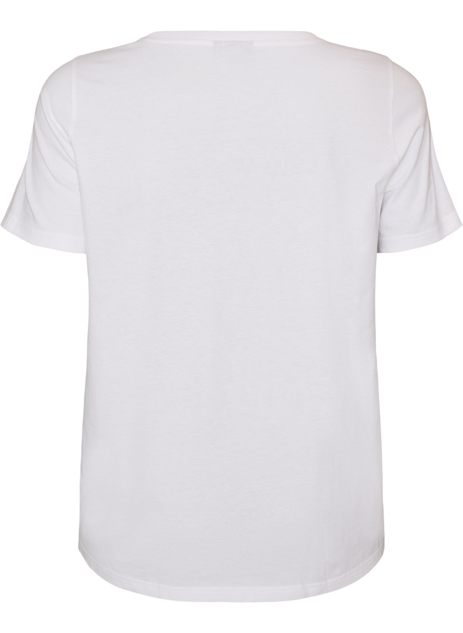 ZizziT-Shirt aus Baumwolle mit Brustprint, Wei&szlig;, Packshot image number 1