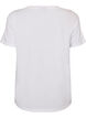 T-Shirt aus Baumwolle mit Brustprint, Wei&szlig;, Packshot image number 1