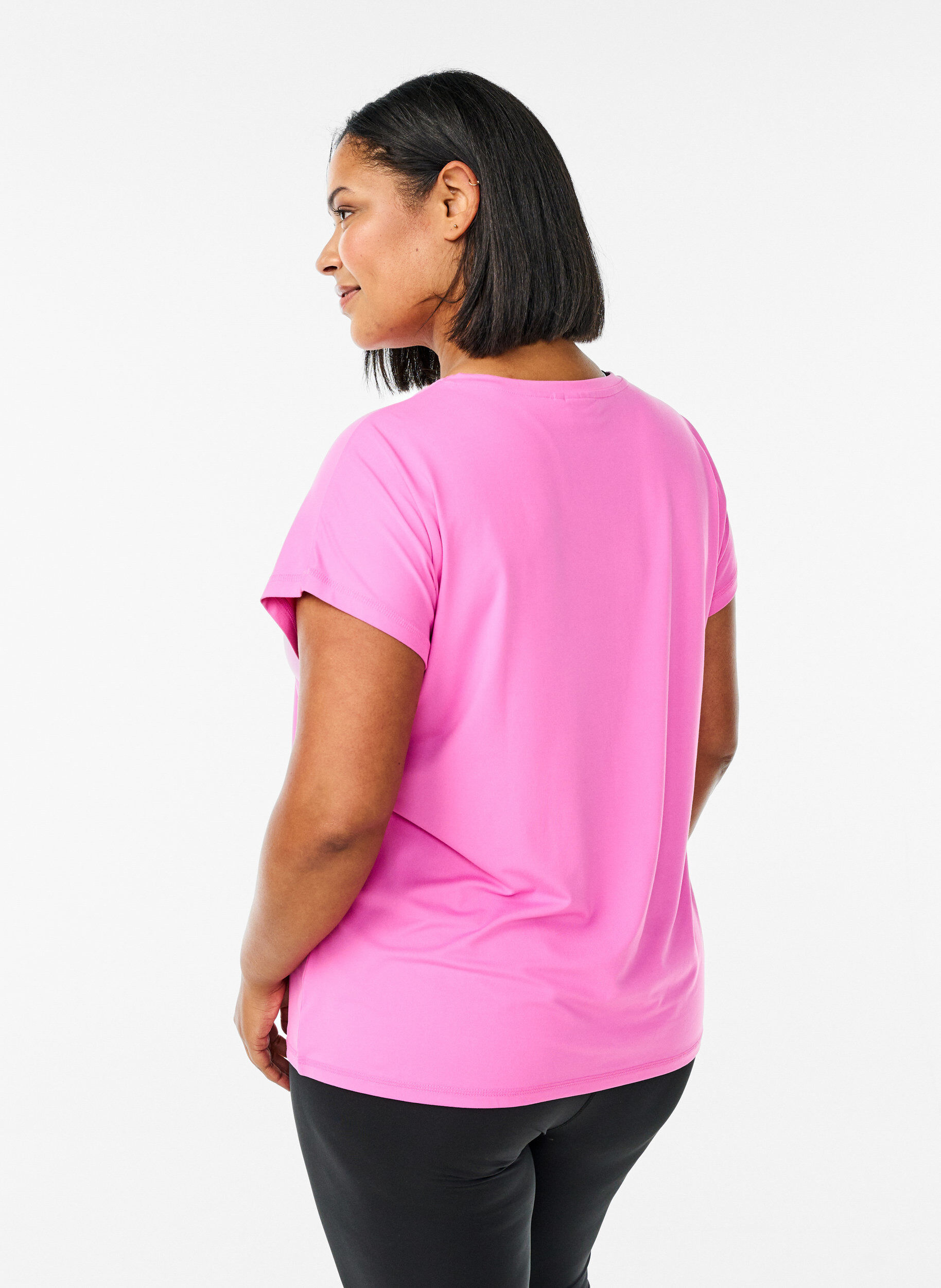 ZizziUnifarbenes T-Shirt f&uuml;rs Training, Pink, Model image number 2