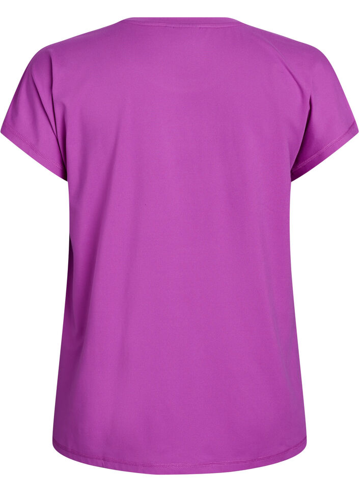 Einfarbiges Trainings-T-Shirt, Lila, Packshot image number 1