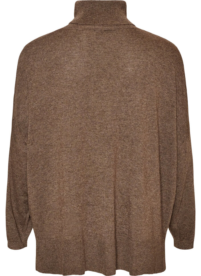 Rollkragenpullover mit lockerer Passform, Braun, Packshot image number 1
