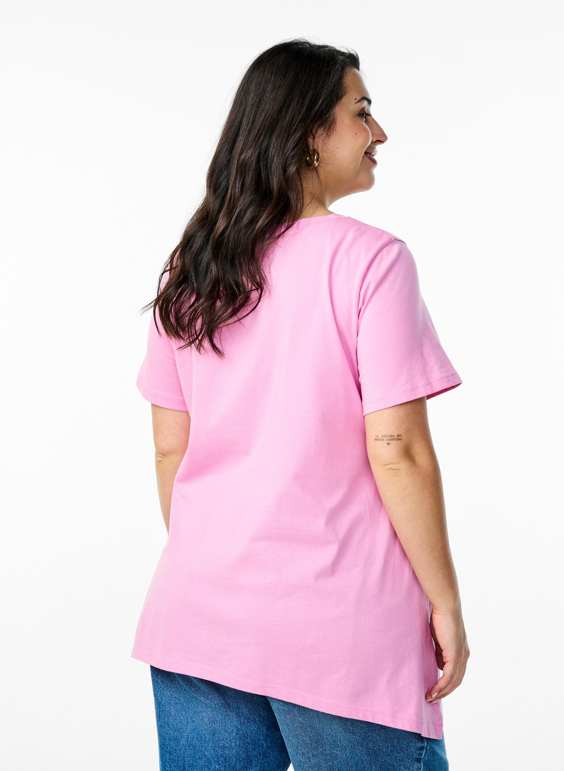 ZizziT-Shirt mit Rundhalsausschnitt und A-Linie, Pink, Model image number 2