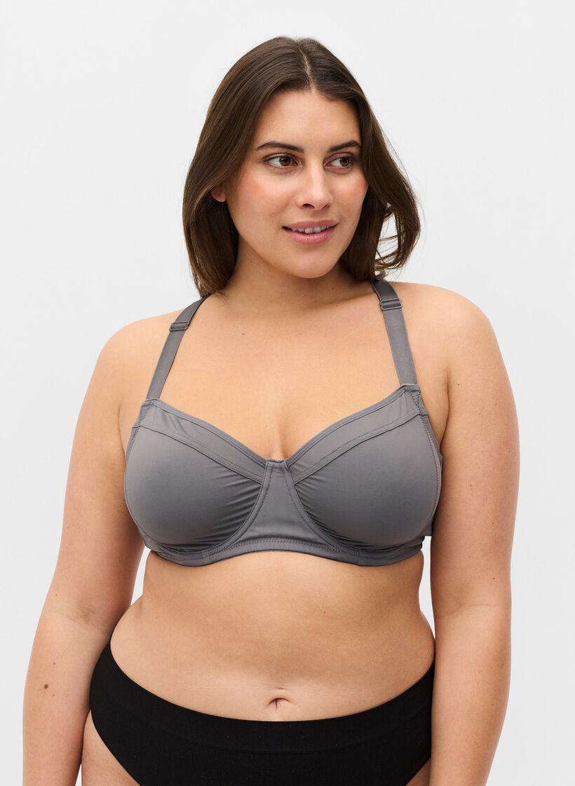 Bügel-BH mit Rückendetail, Smoked Pearl, Model image number 0