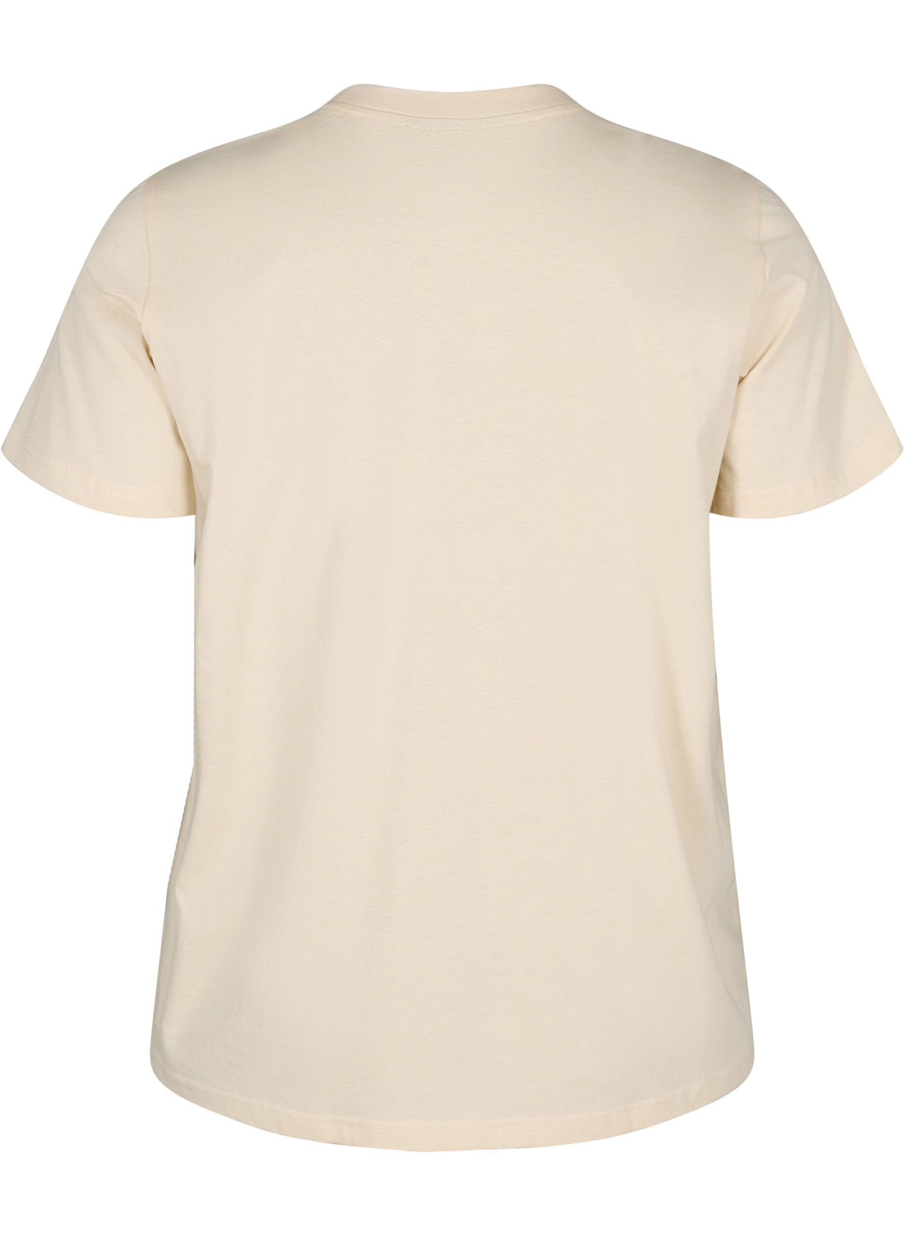 ZizziT-Shirt aus Baumwolle mit Print, Beige, Packshot image number 1