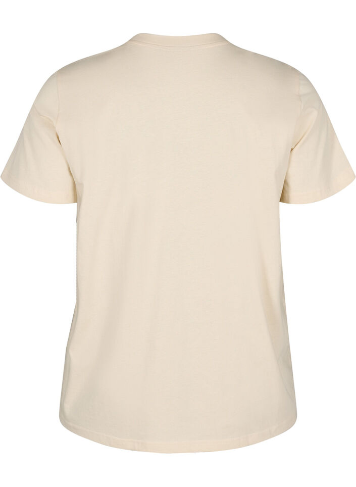 T-Shirt aus Baumwolle mit Print, Beige, Packshot image number 1