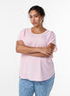 Bluse mit kurzen &Auml;rmeln und Rundhalsausschnitt, Pink, Model image number 0