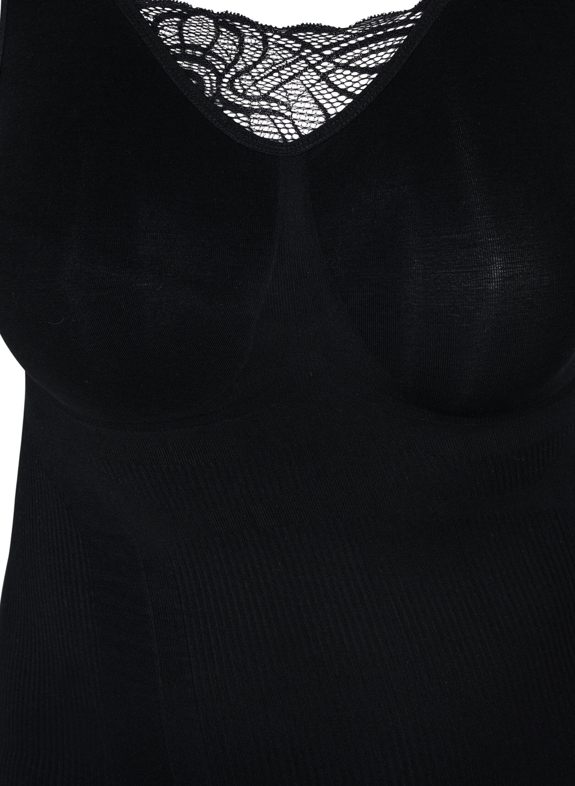 ZizziShapewear-Top mit Spitzendetail, Black, Packshot image number 2