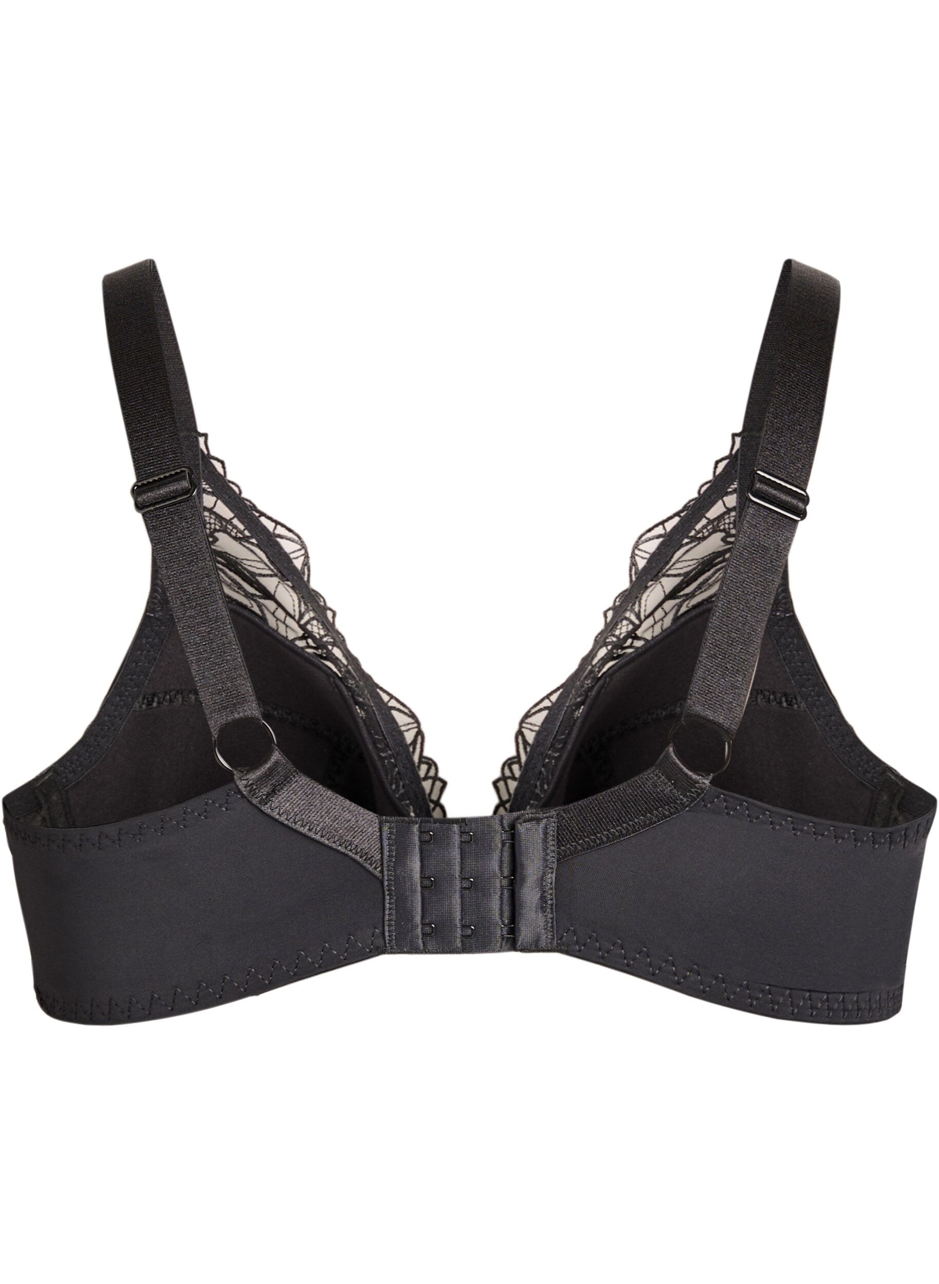 ZizziGepolsterter Spitzen-BH mit B&uuml;gel, Schwarz, Packshot image number 1