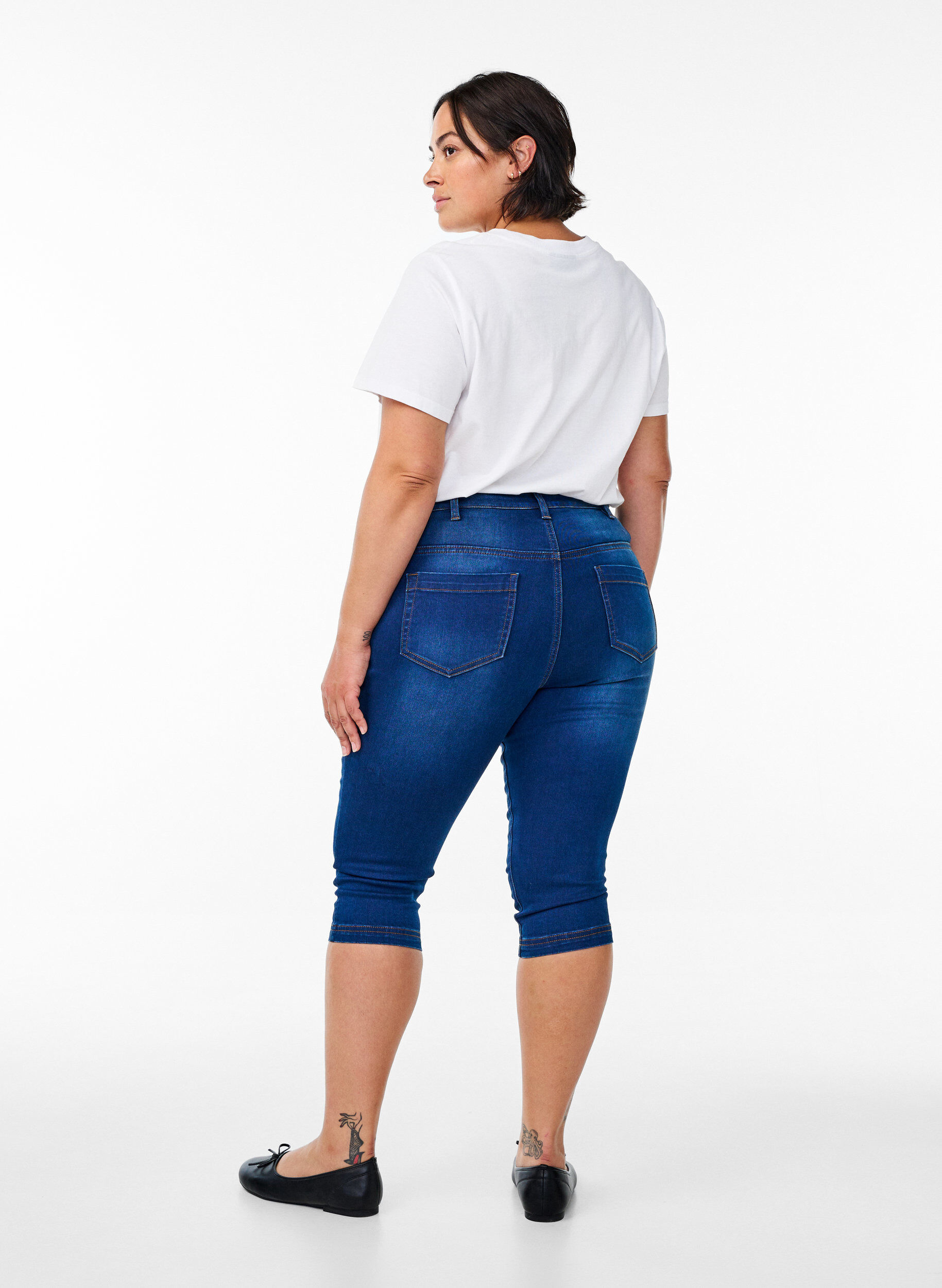 ZizziAmy Caprijeans mit hohem Taille und Super Slim Fit, Blau, Model image number 1