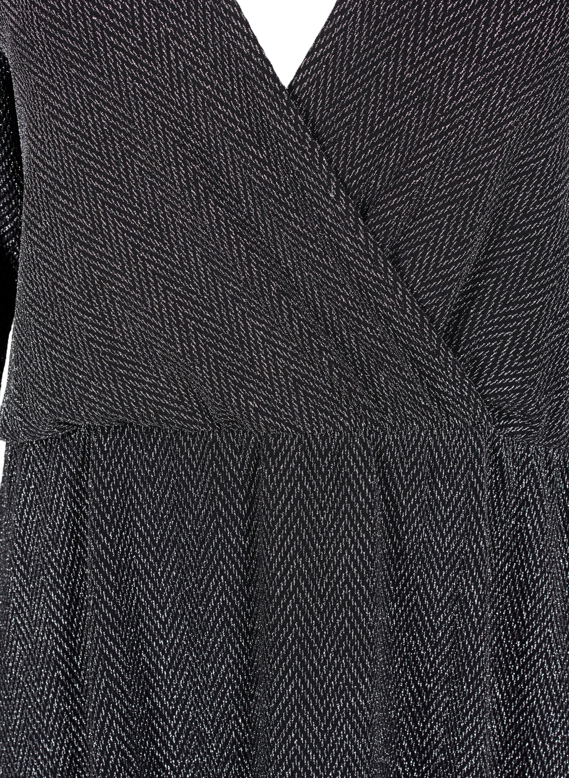 ZizziGlitzerkleid mit Zickzackmuster, Silver ZigZagShimmer, Packshot image number 2