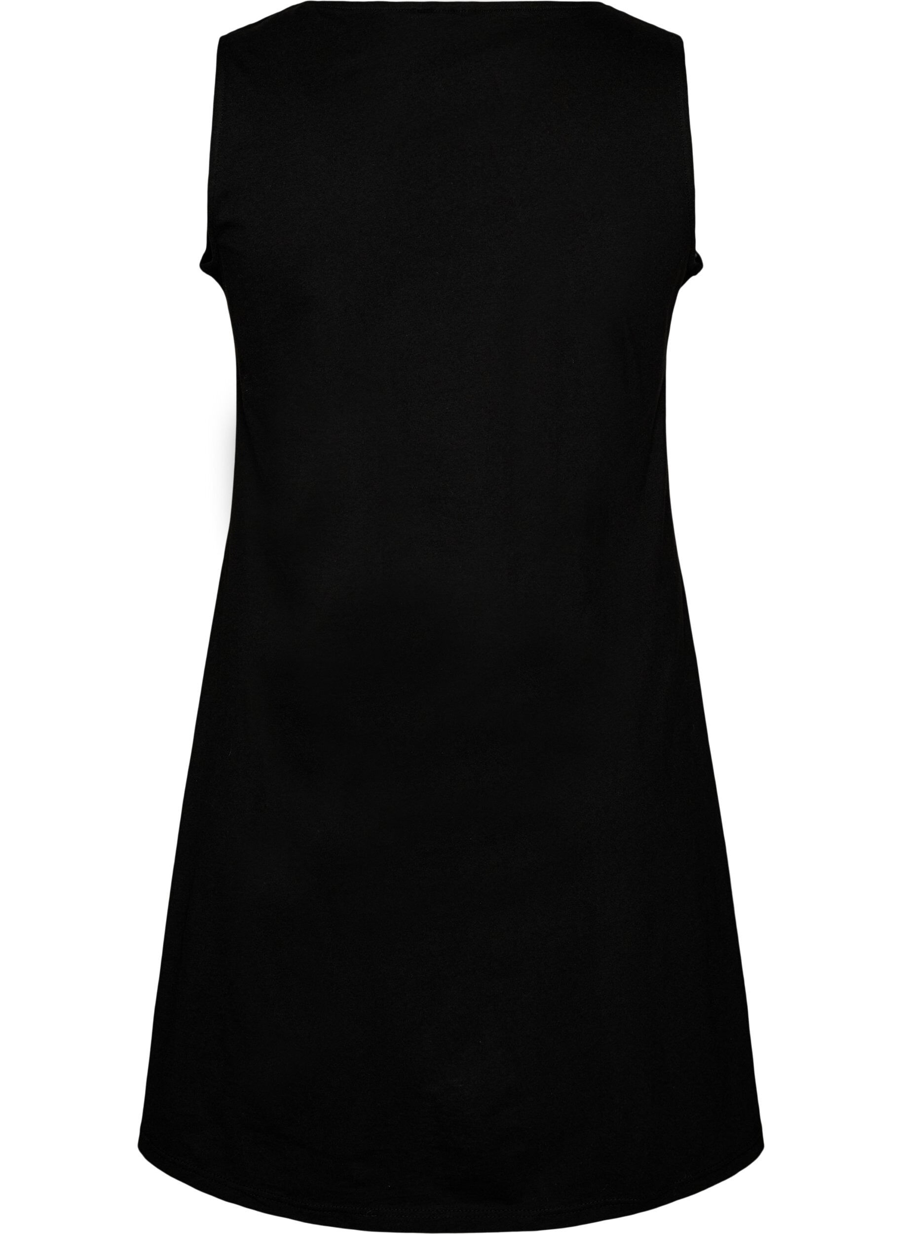 Zizzi&Auml;rmelloses Kleid in A-Linie, Schwarz, Packshot image number 1