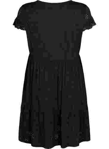 Schwangerschaftskleid aus Broderie anglaise mit Stillfunktion, Black, Packshot image number 1