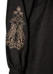 Bluse aus Viskose mit bestickten &Auml;rmeln, Schwarz, Packshot image number 3