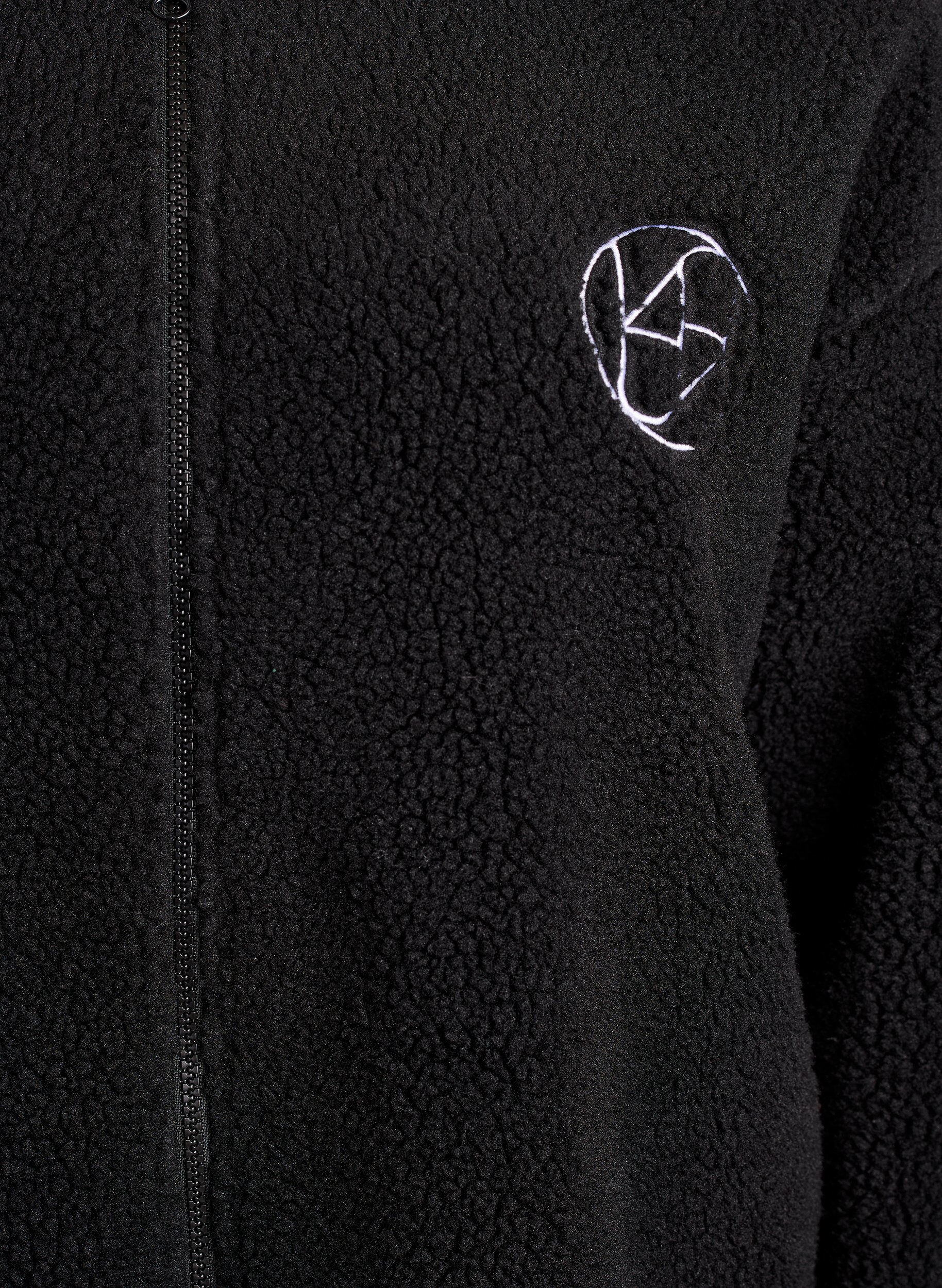 ZizziJacke aus Teddyfleece mit Streifendetails, Schwarz, Packshot image number 2
