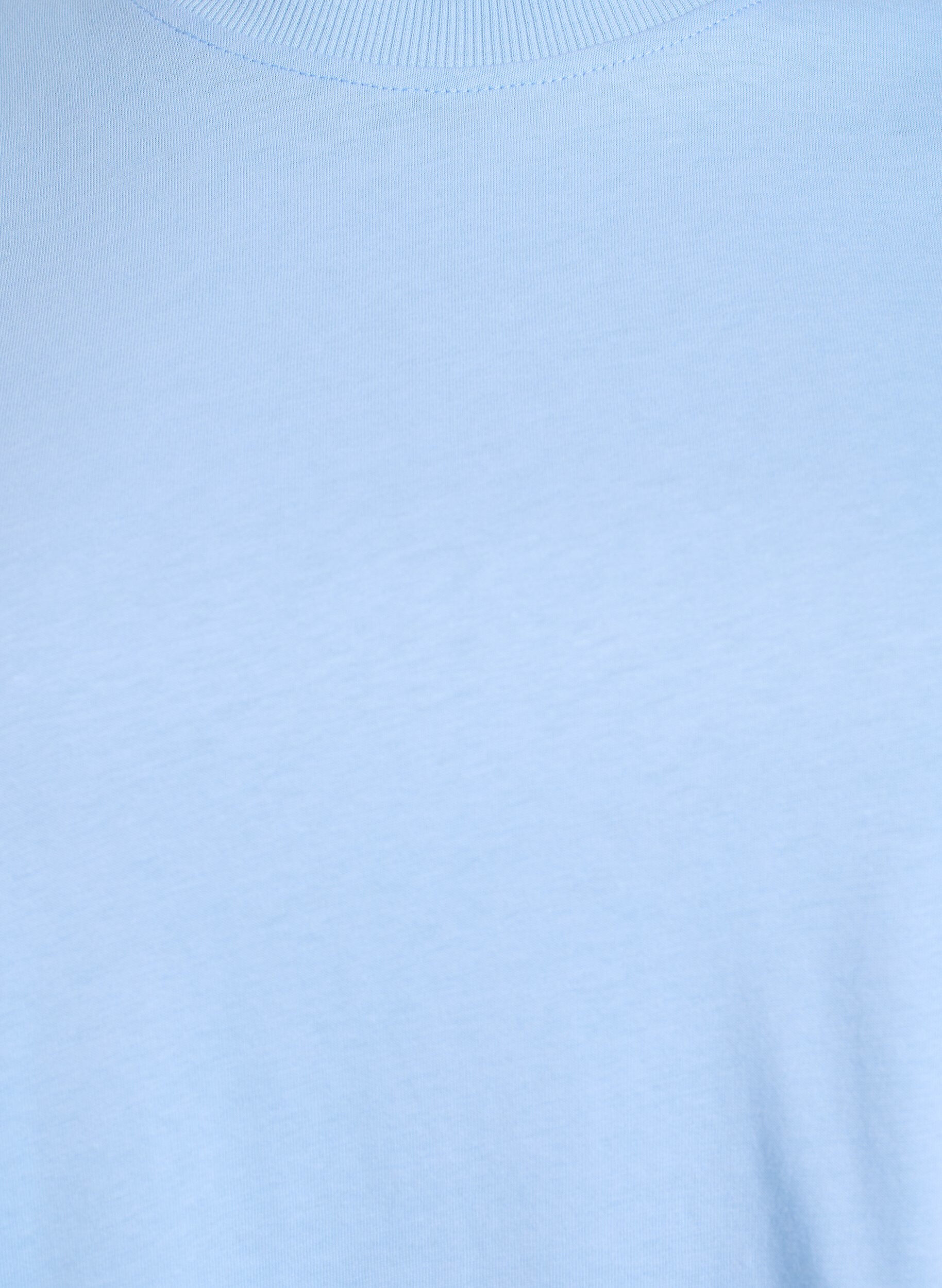 ZizziBasic-T-Shirt aus Baumwolle mit Rundhalsausschnitt, Blau, Packshot image number 2