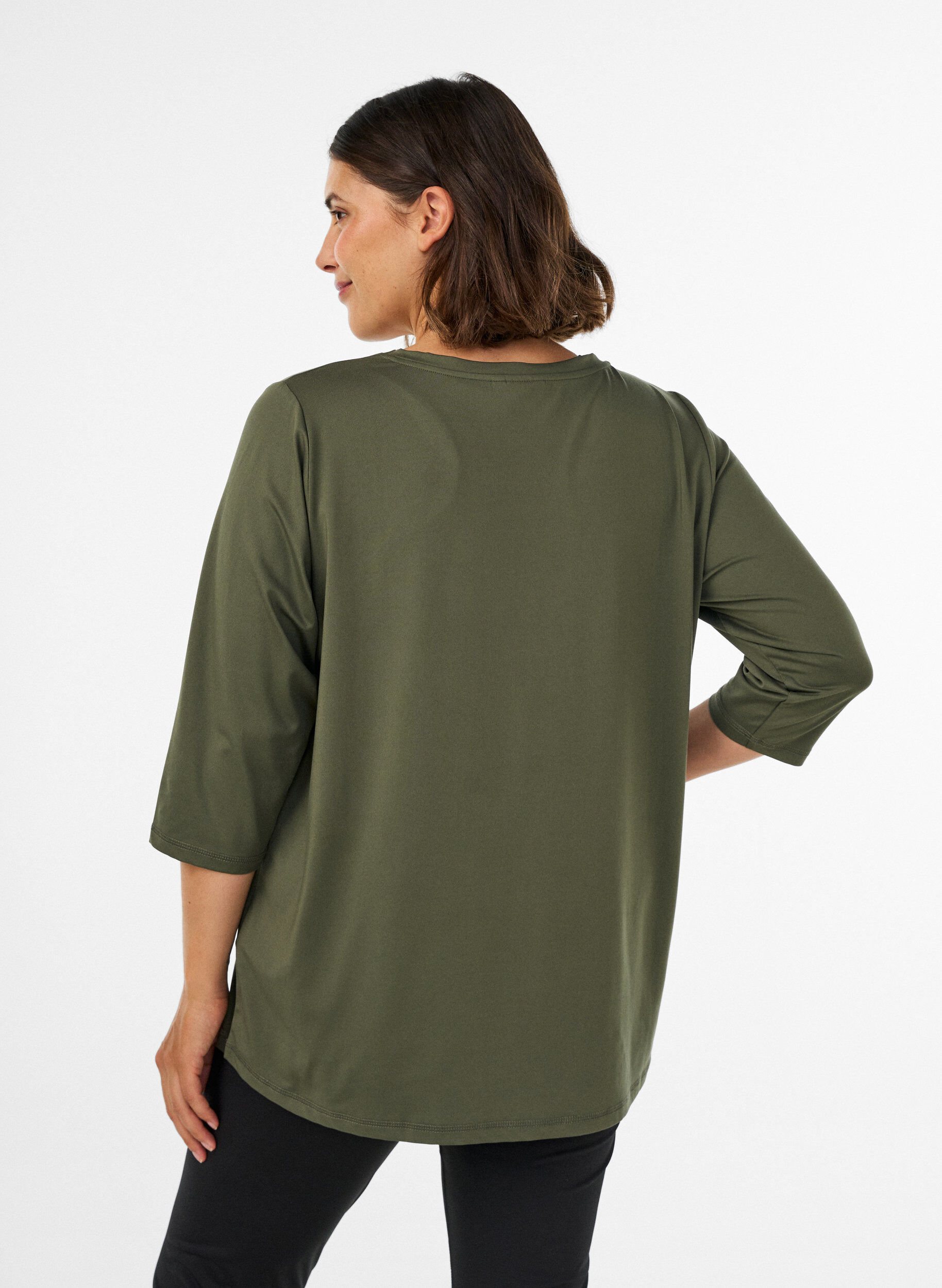 ZizziTrainingsshirt mit 3/4-&Auml;rmeln, Gr&uuml;n, Model image number 2