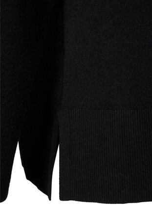 Pullover aus Viskosemischung mit Seitenschlitz	, Black, Packshot image number 3
