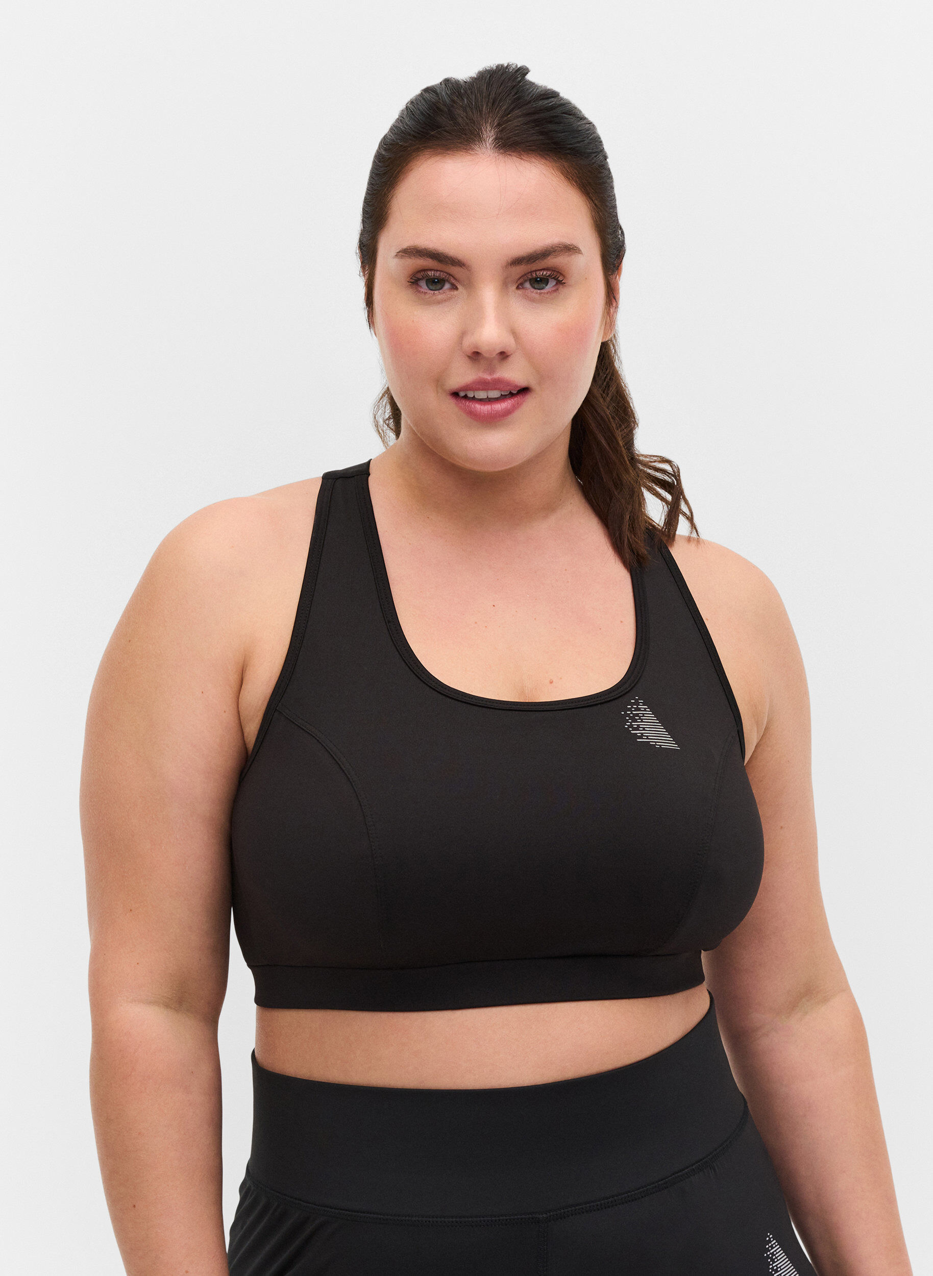 ZizziEinfarbiges Sporttop mit Kreuzr&uuml;cken, Black, Model image number 0
