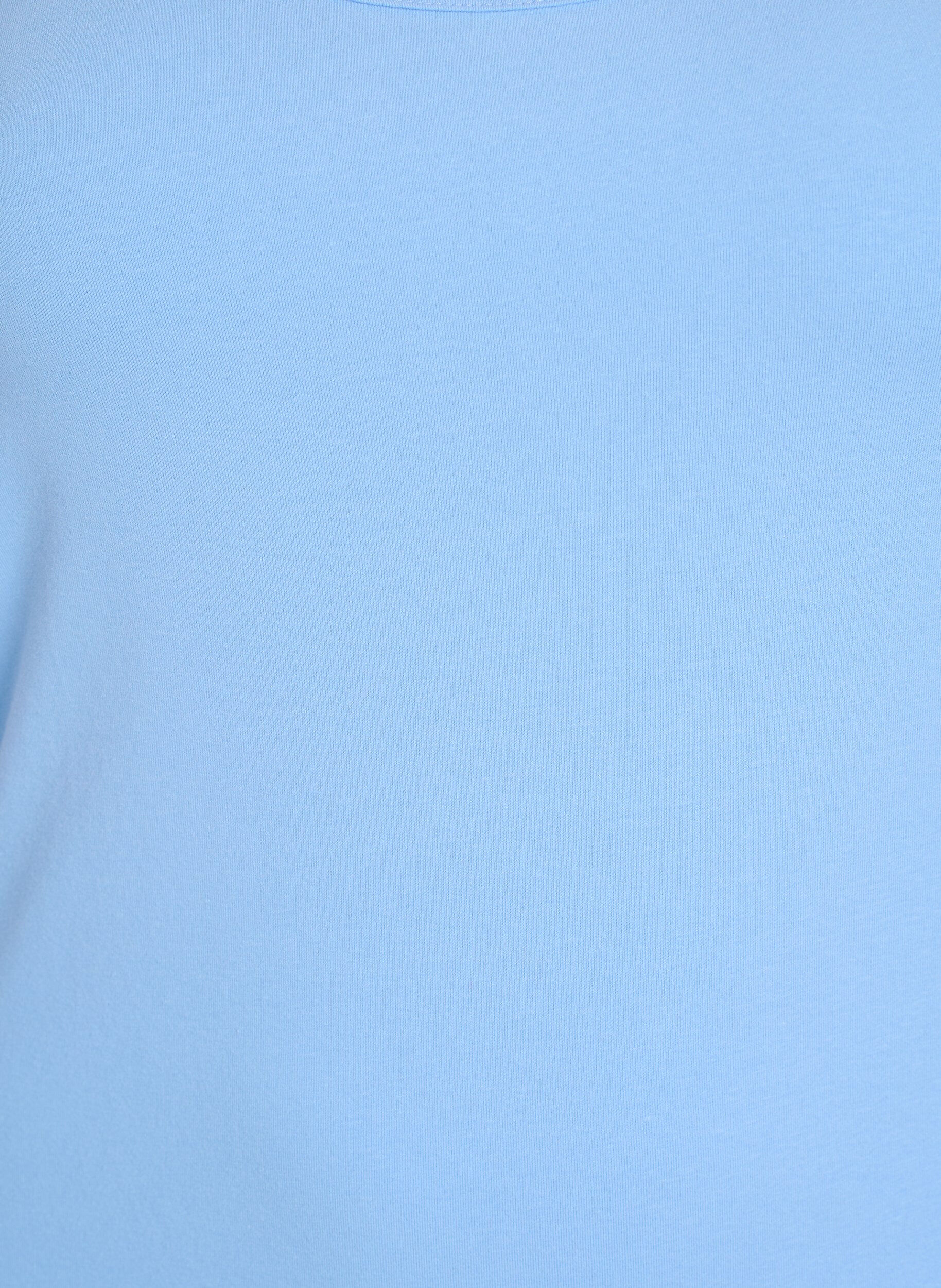 ZizziSolide Farbe Grundoberteil aus Baumwolle, Blau, Packshot image number 2