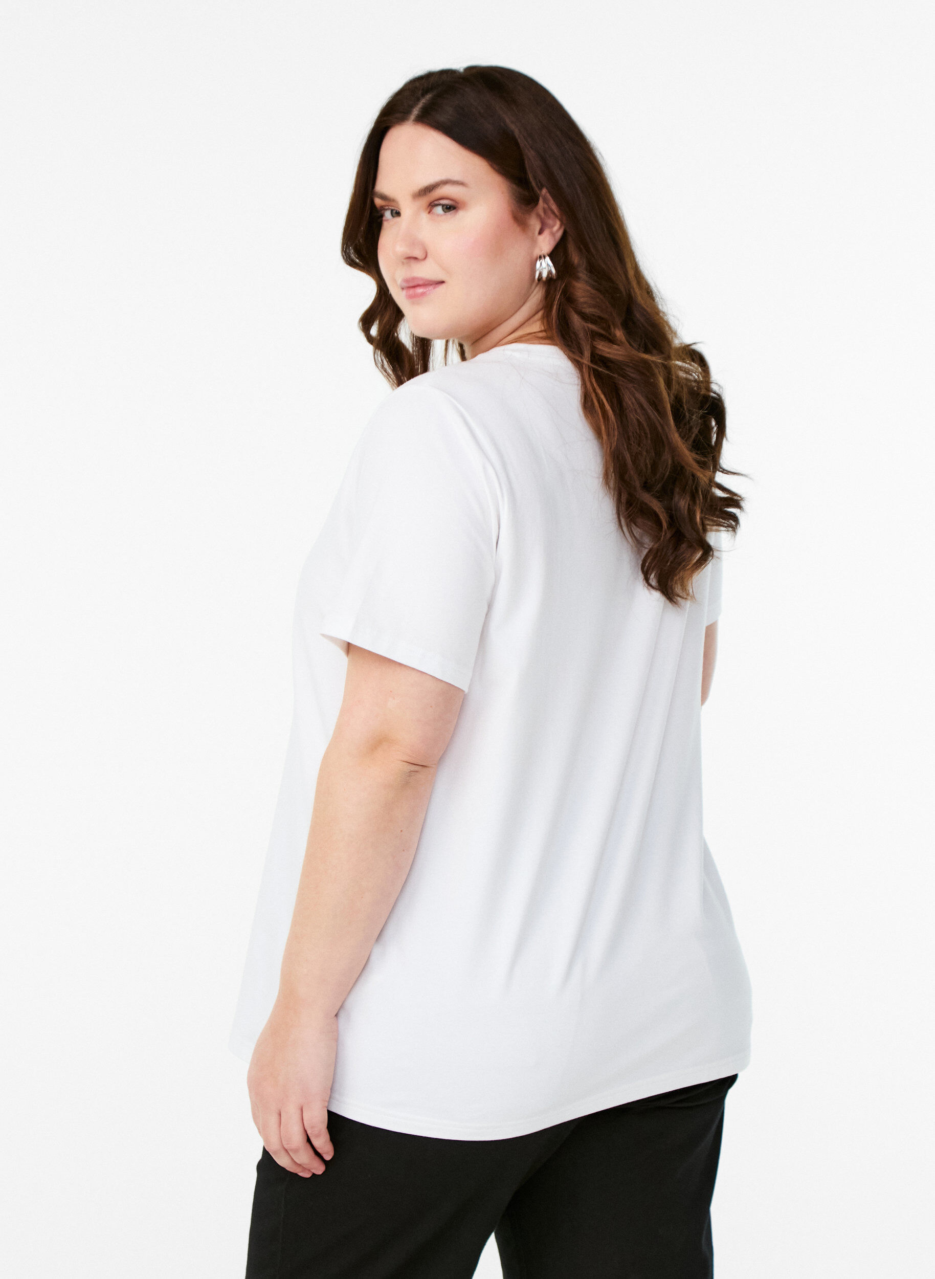 ZizziT-Shirt aus Bio-Baumwolle mit floralem Print, B. White w. Rose, Model image number 1