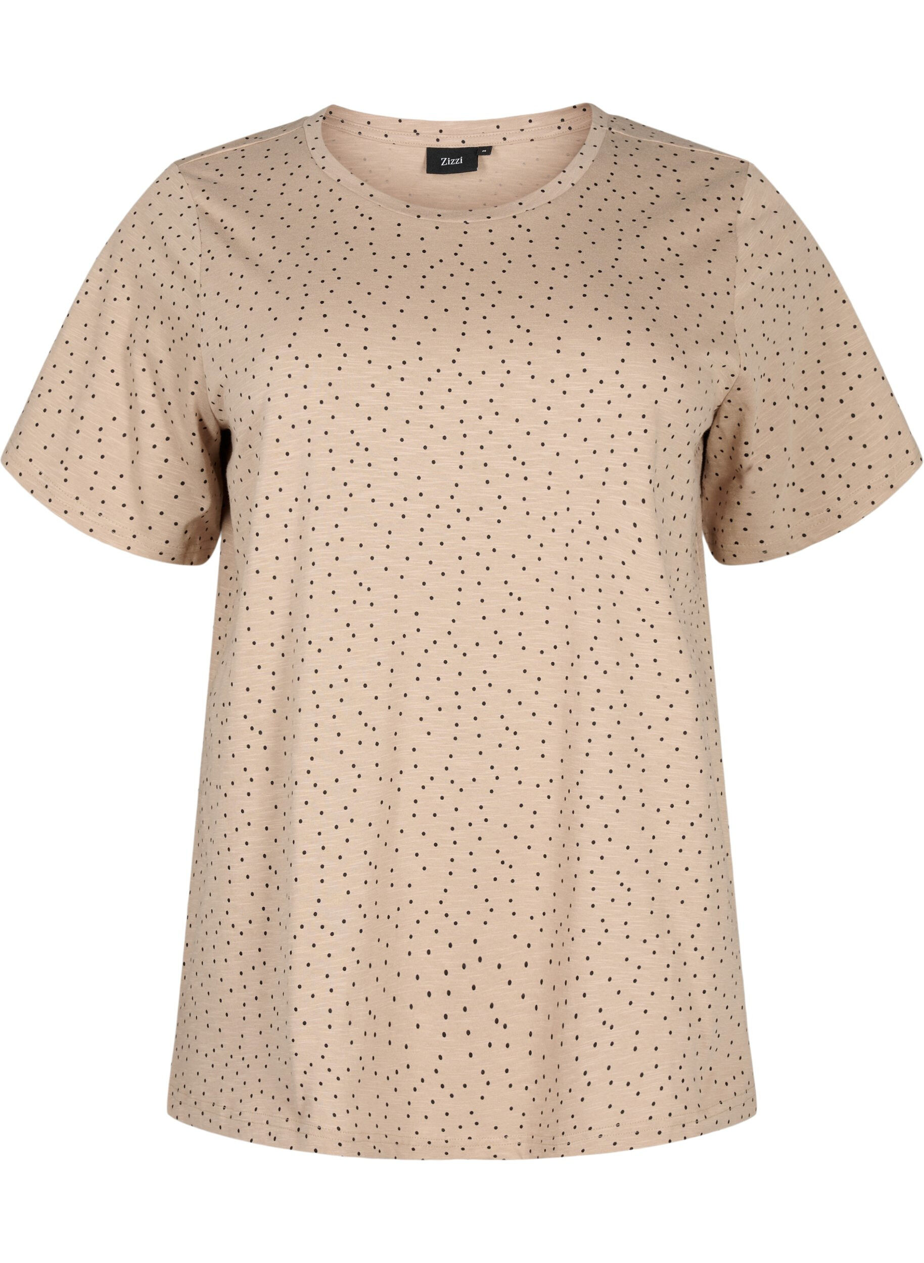 ZizziT-Shirt aus Bio-Baumwolle mit Punktmuster	, Beige, Packshot image number 0