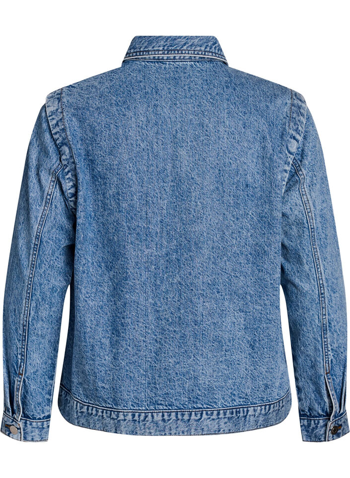 Jeansjacke mit abnehmbaren &Auml;rmeln, Blau, Packshot image number 1