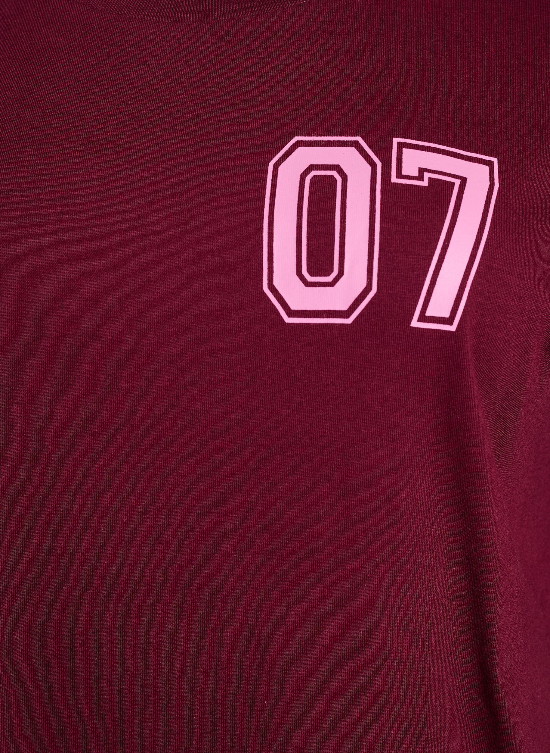 ZizziSportliches T-Shirtkleid aus Baumwolle., Dunkles Bordeaux, Packshot image number 2