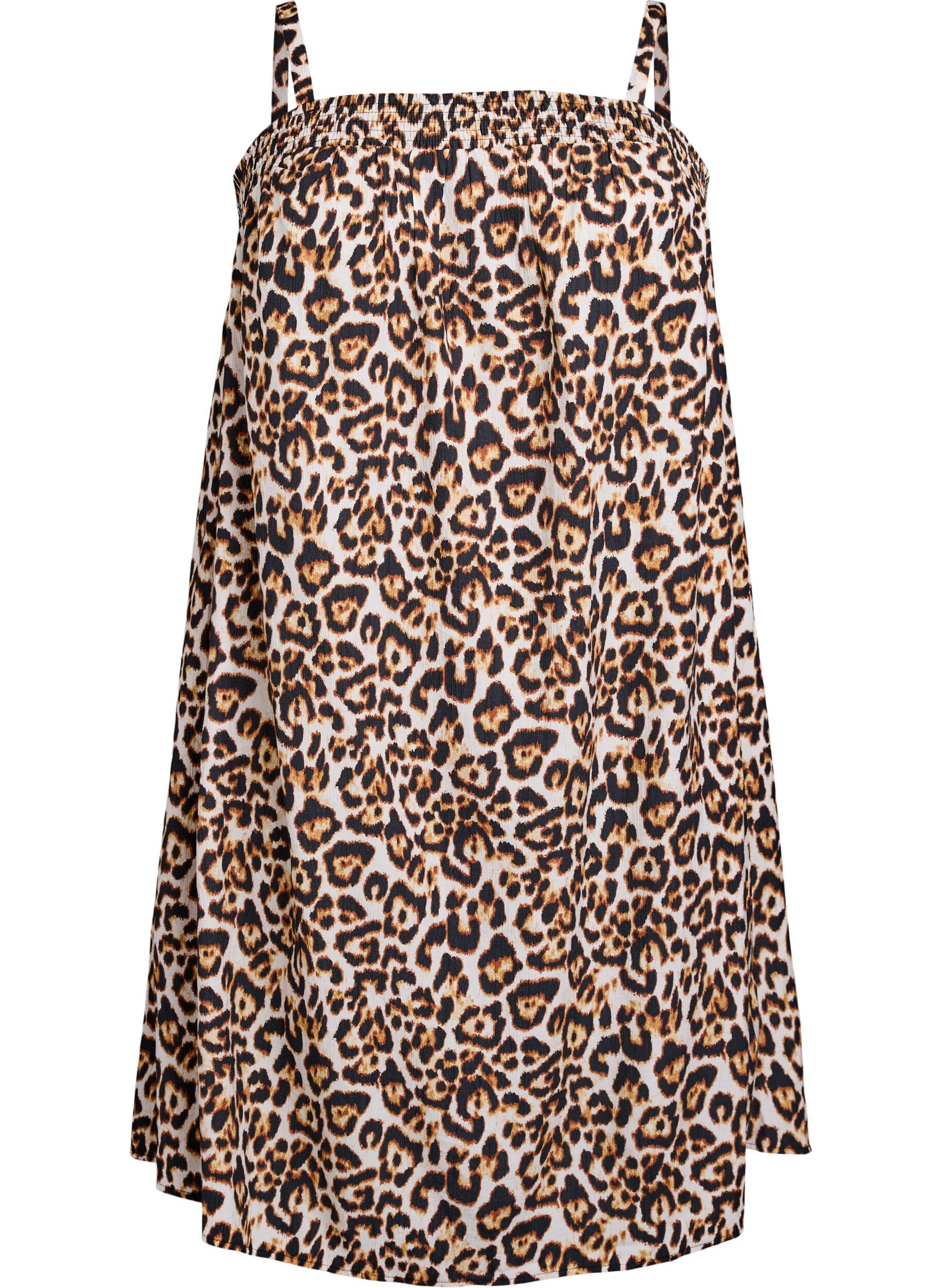 Kurzes Kleid aus Viskose mit Spaghettitr&auml;gern