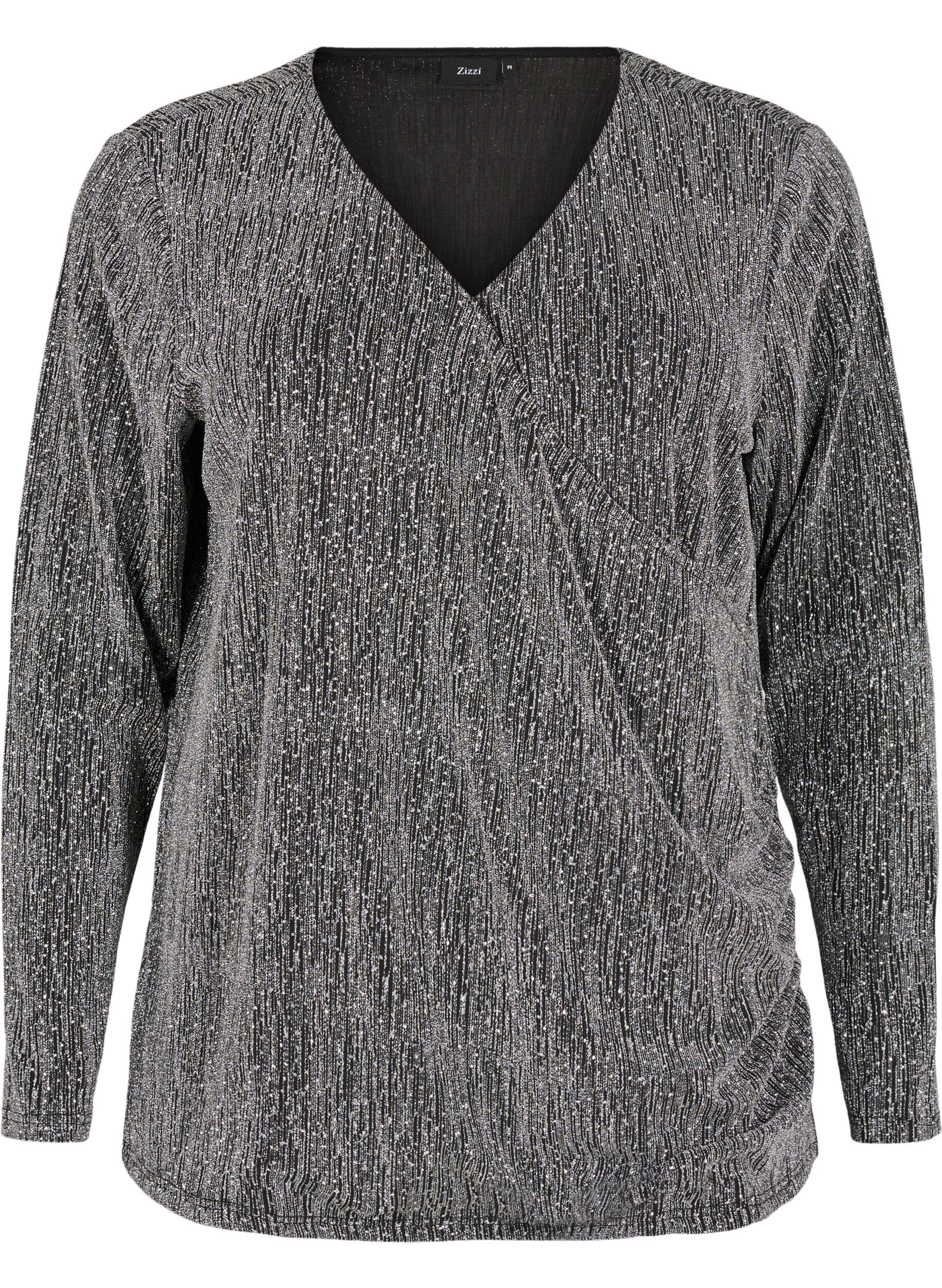 Glitzer-Party-Top mit Wickeloptik