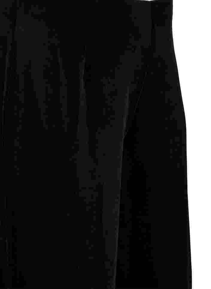 Velourhose mit weiten Beinen, Black, Packshot image number 2