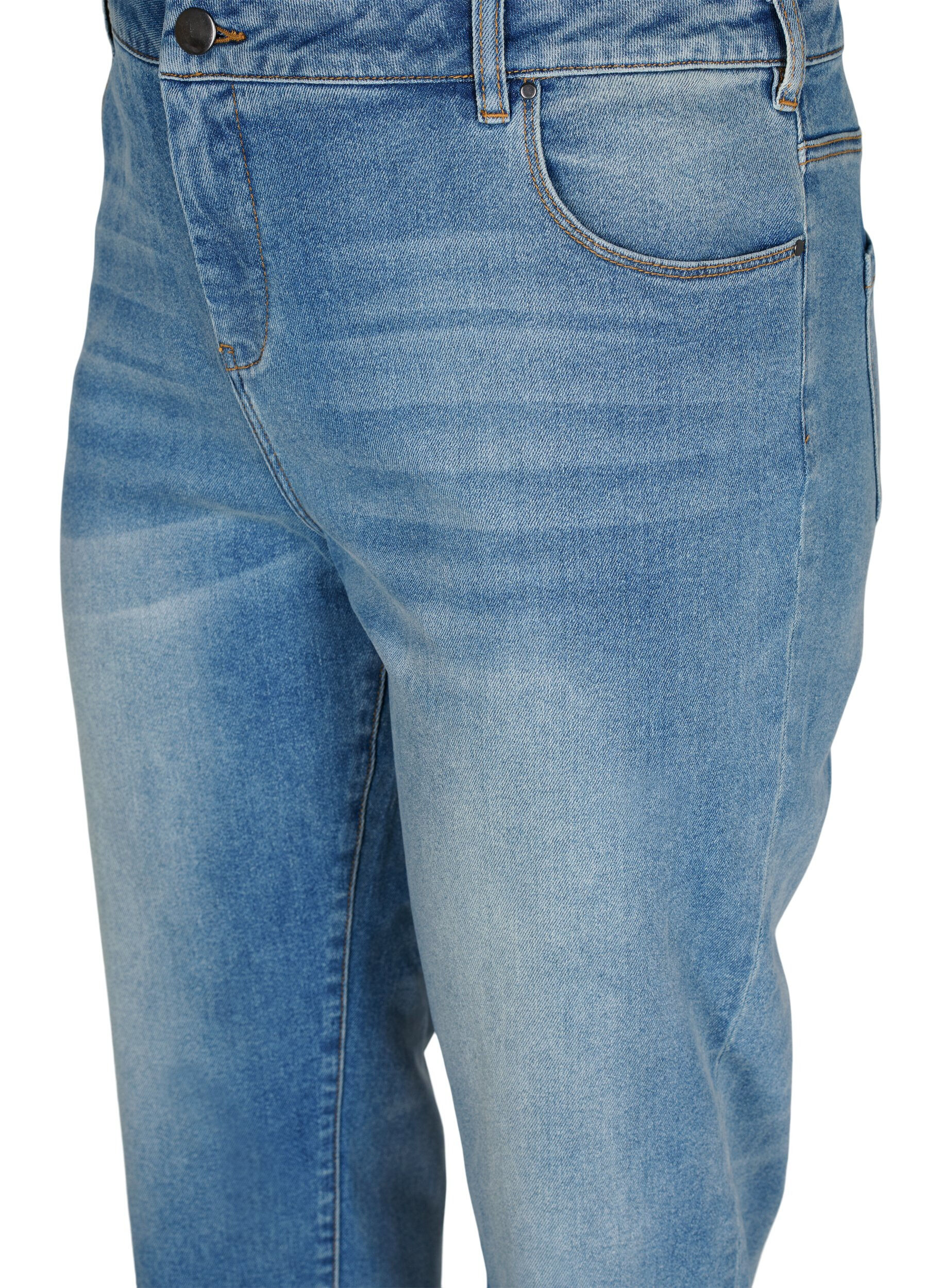 Zizzi7/8-Jeans mit Fransensaum und hoher Taille, Blau, Packshot image number 2
