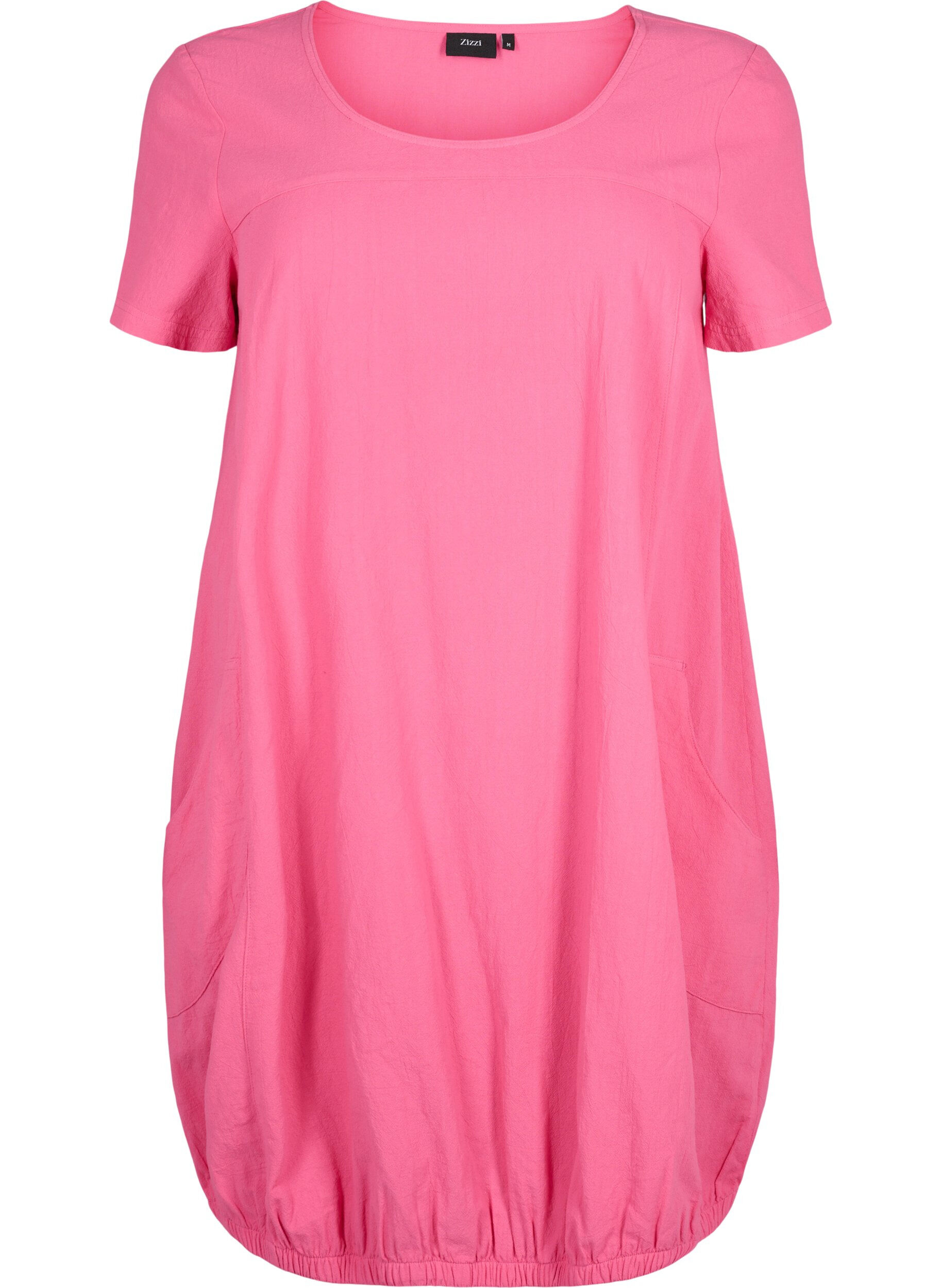 ZizziKurzarm Kleid aus Baumwolle, Pink, Packshot image number 0