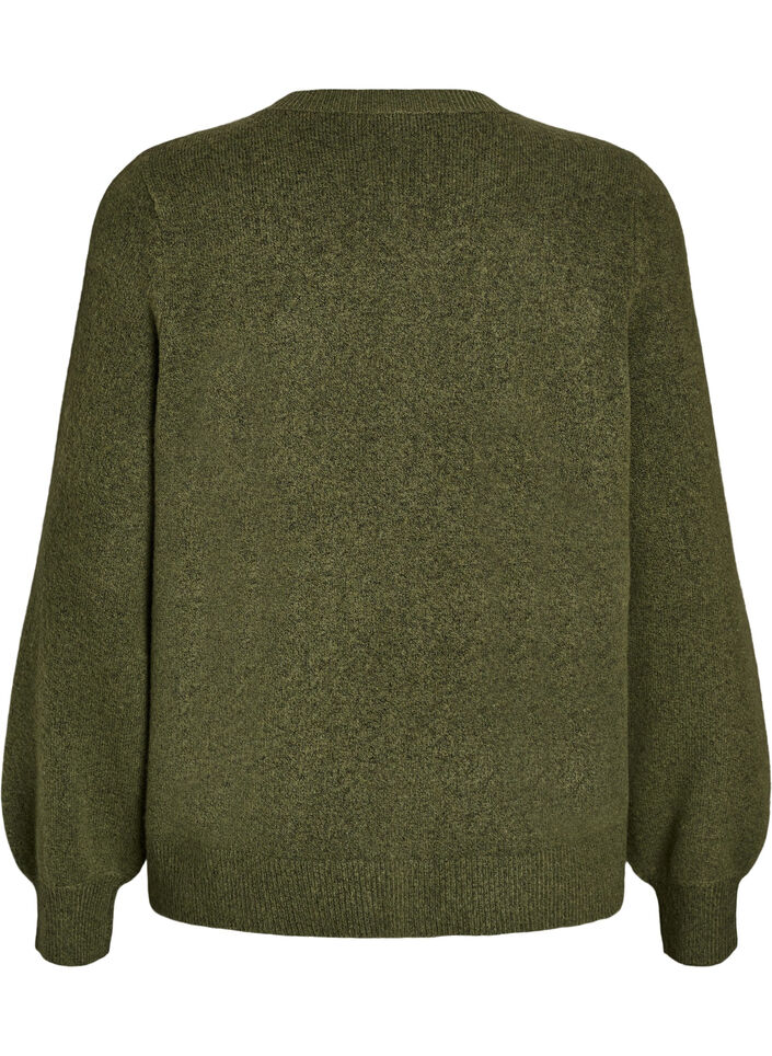 Strickjacke aus weichem Strick mit goldfarbenen Kn&ouml;pfen, Gr&uuml;n, Packshot image number 1