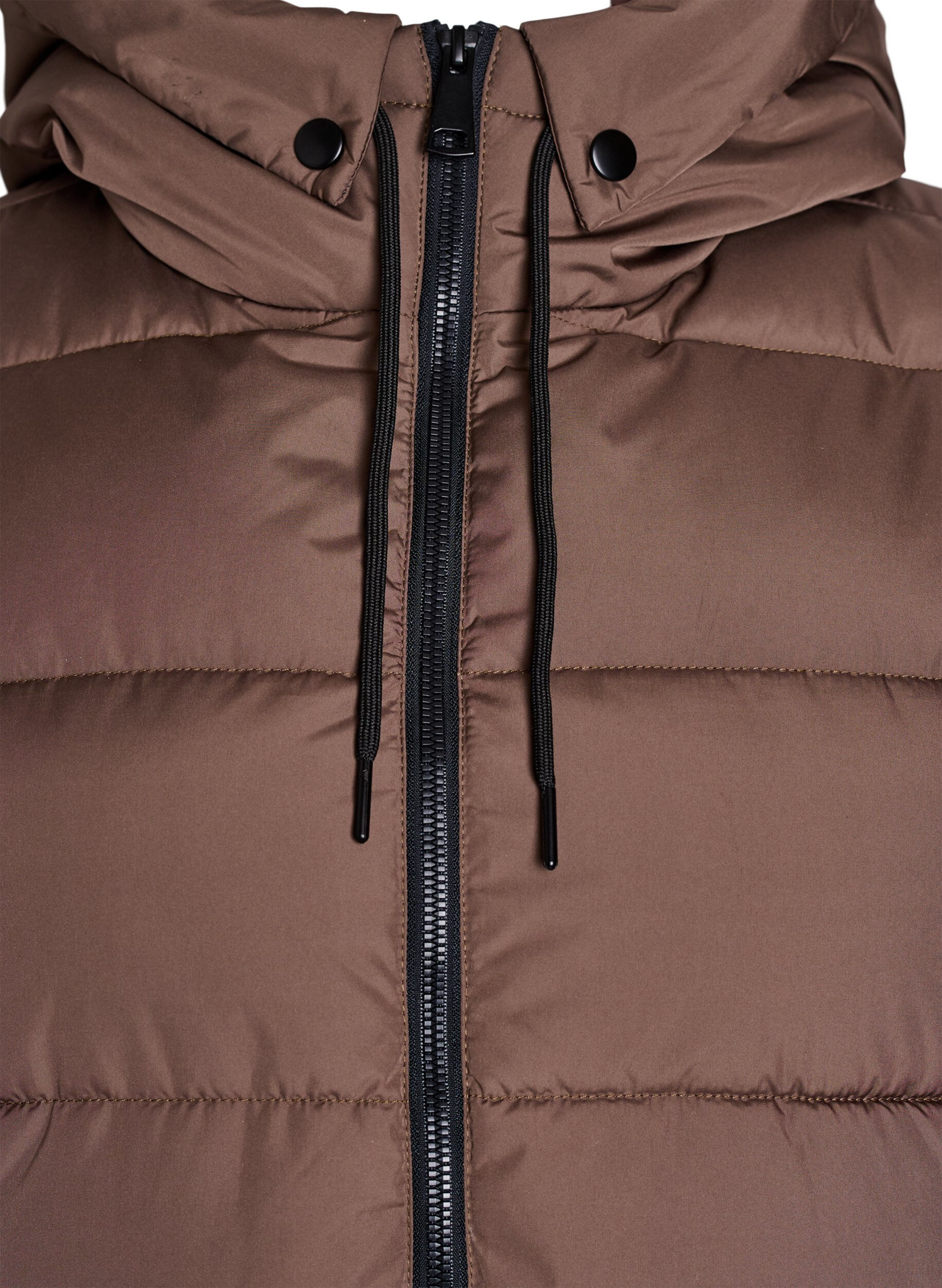 ZizziLanger Weste mit Kapuze und Taschen, Braun, Packshot image number 2