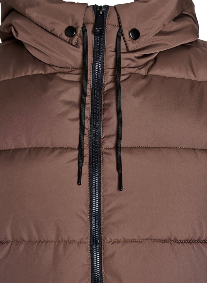 Langer Weste mit Kapuze und Taschen, Braun, Packshot image number 2