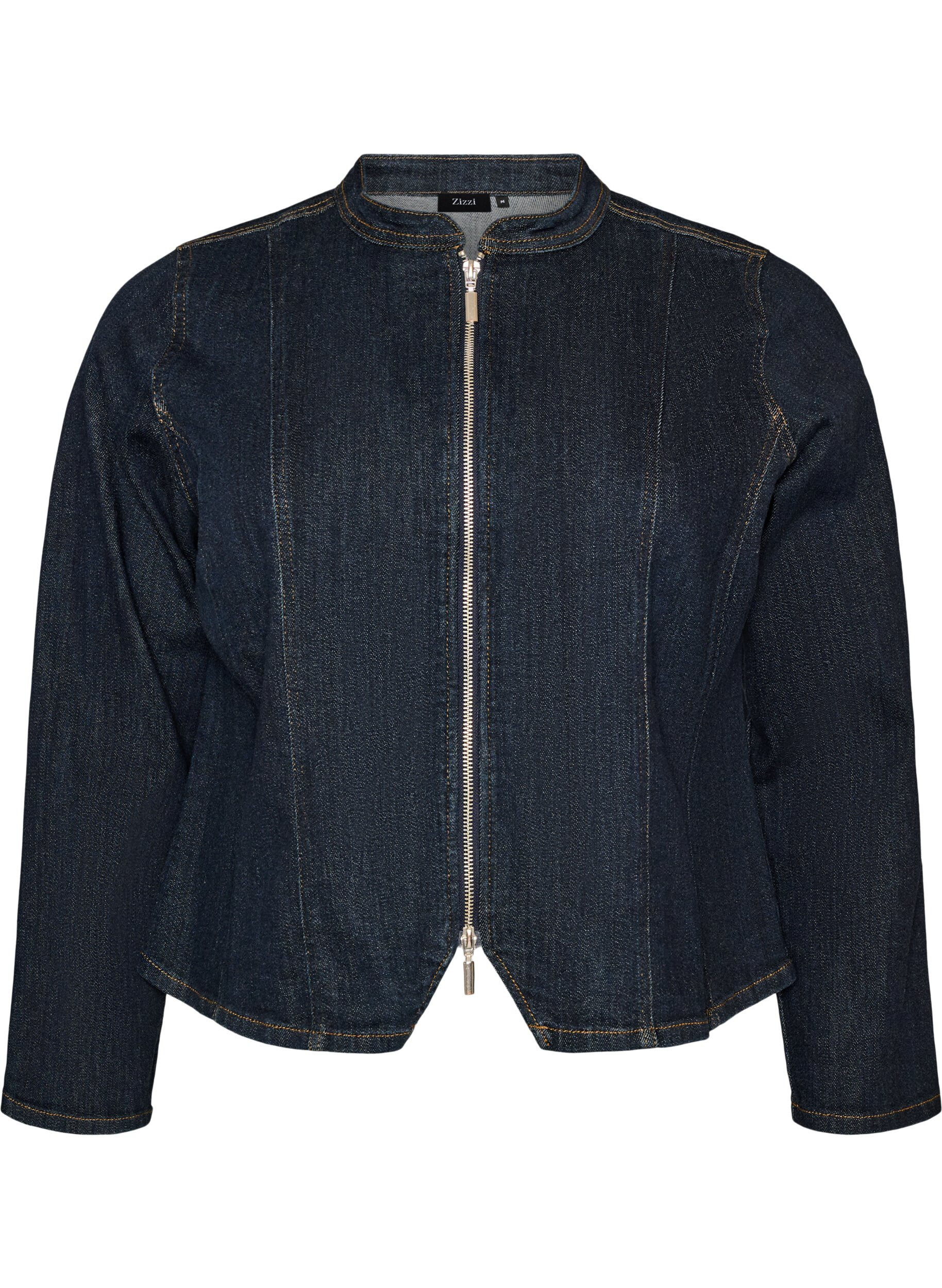 Figurbetonte Jeansjacke mit Rei&szlig;verschluss