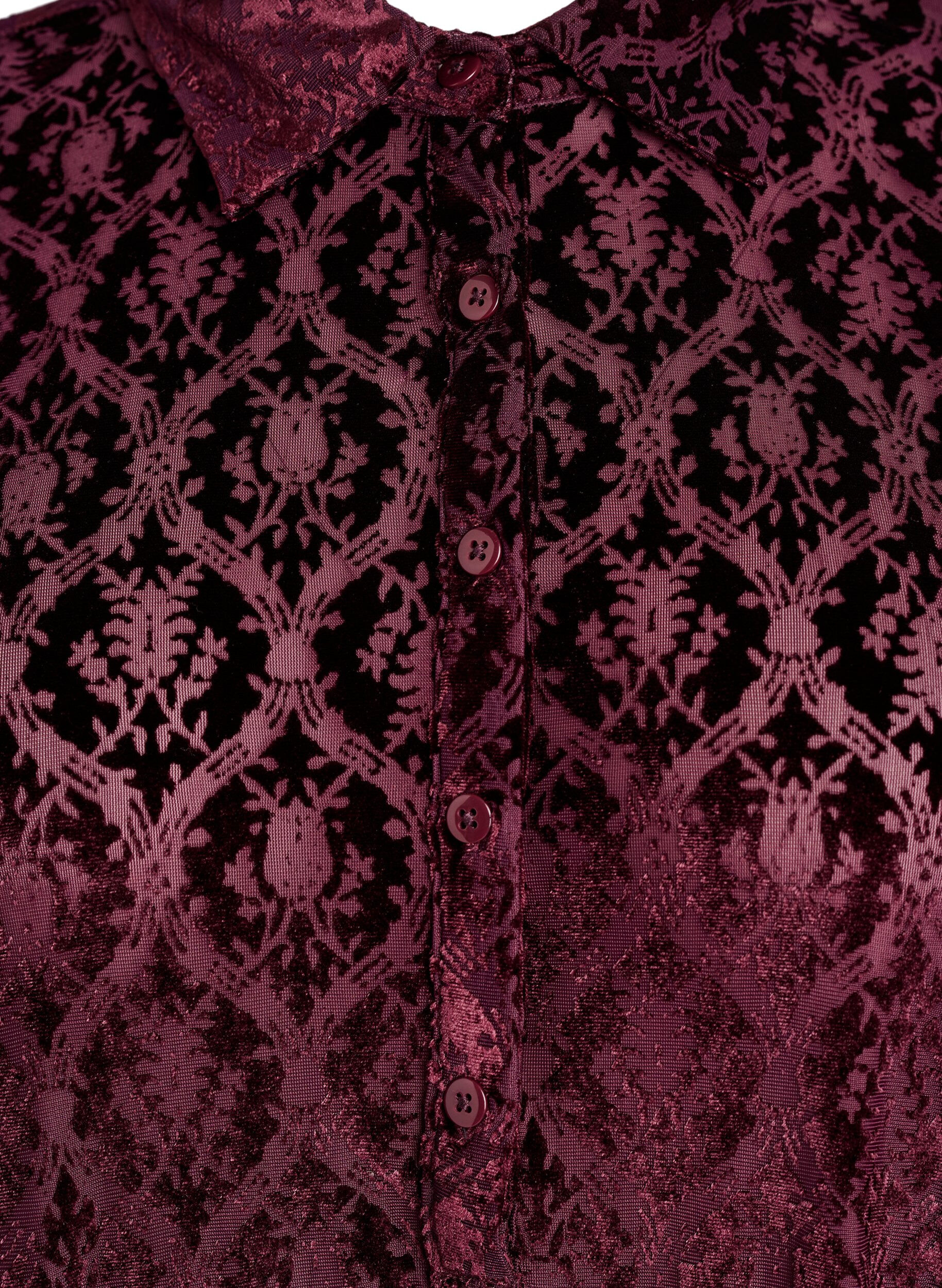 ZizziKurzes Kleid mit Veloursmuster, Rot, Packshot image number 2