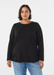Basic Bluse aus Jersey mit langen &Auml;rmeln, Schwarz, Model image number 0