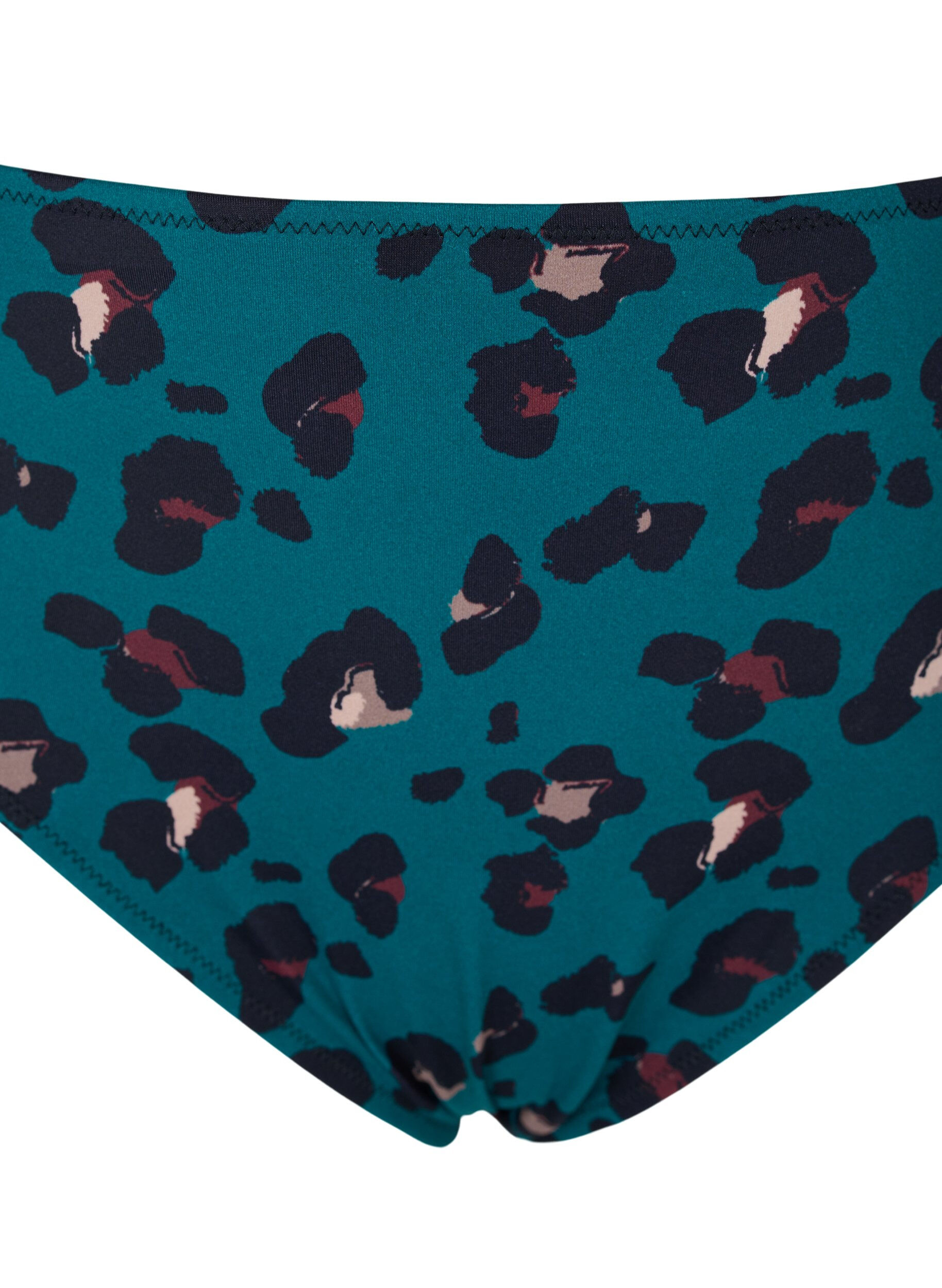 ZizziHochtaillierte Bikinihose, Teal Leopard, Packshot image number 2