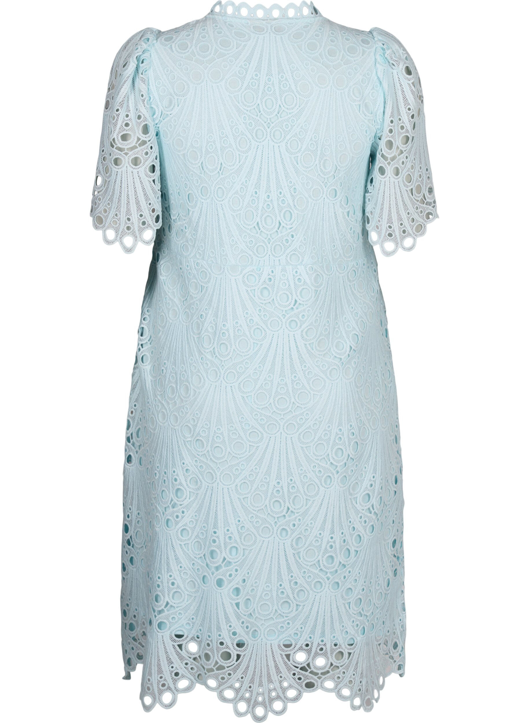ZizziH&auml;kelkleid mit kurzen &Auml;rmeln, Delicate Blue, Packshot image number 1