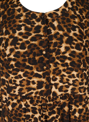 Viskosetunika mit Leopardenprint und A-Linie, Raw Umber AOP, Packshot image number 2