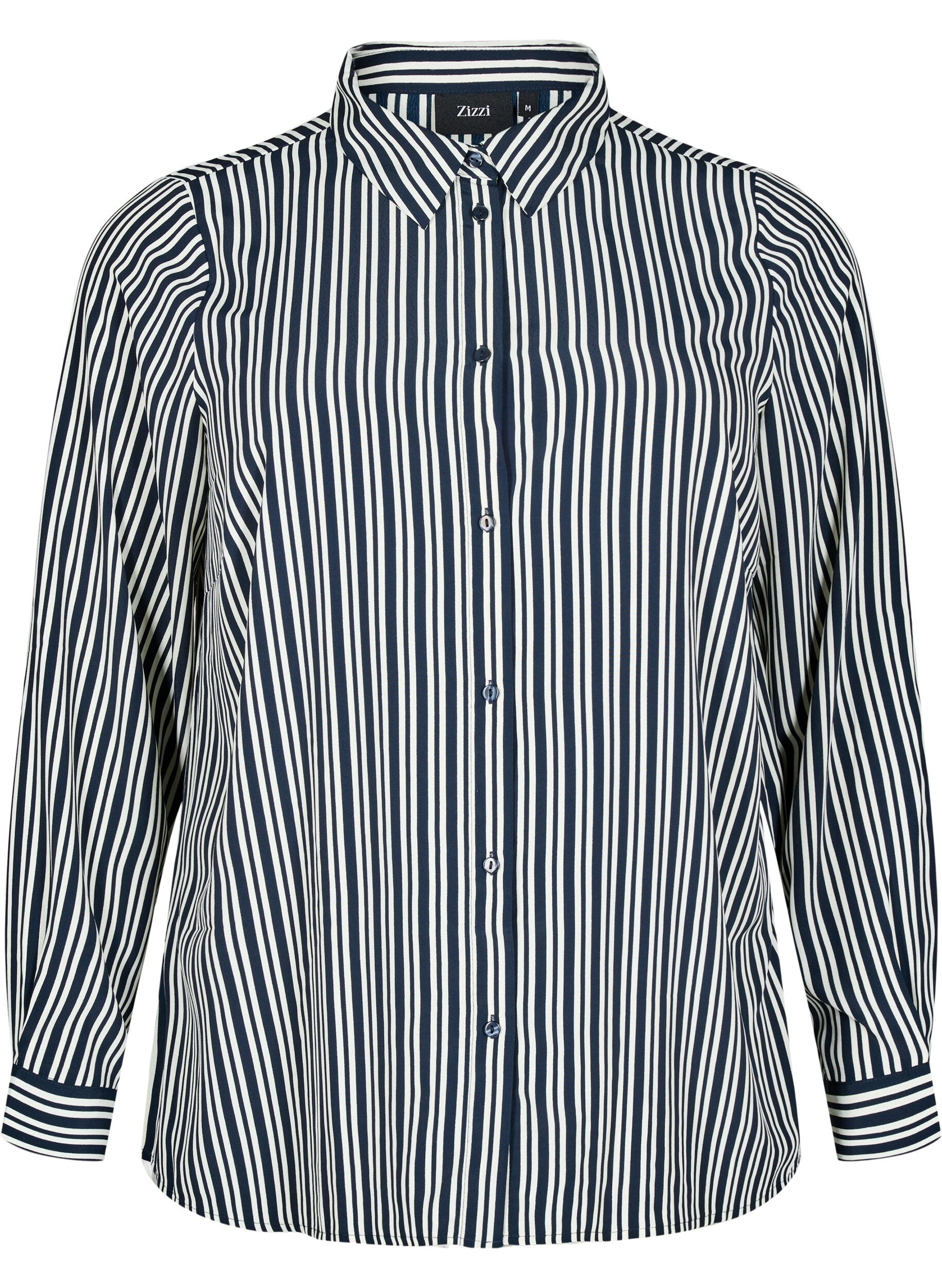 ZizziGestreiftes Hemd, Blau, Packshot image number 0