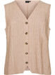Gestreifte Weste aus Leinen und Viskose, Beige, Packshot image number 0