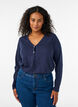 Langarmshirt mit V-Ausschnitt und Kn&ouml;pfen, Blau, Model image number 0