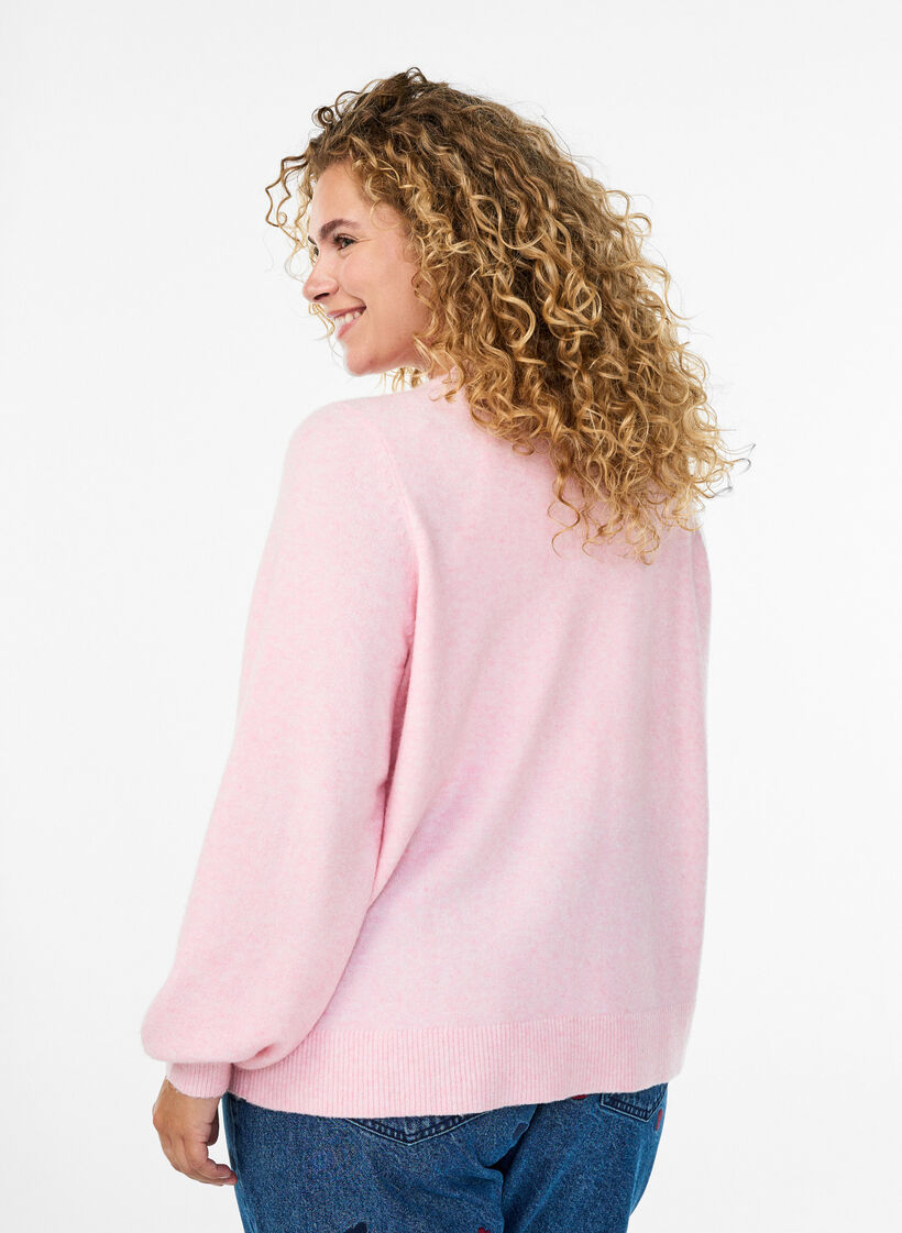 Cardigan aus weichem Strick mit goldfarbenen Kn&ouml;pfen, Rot, Model image number 2